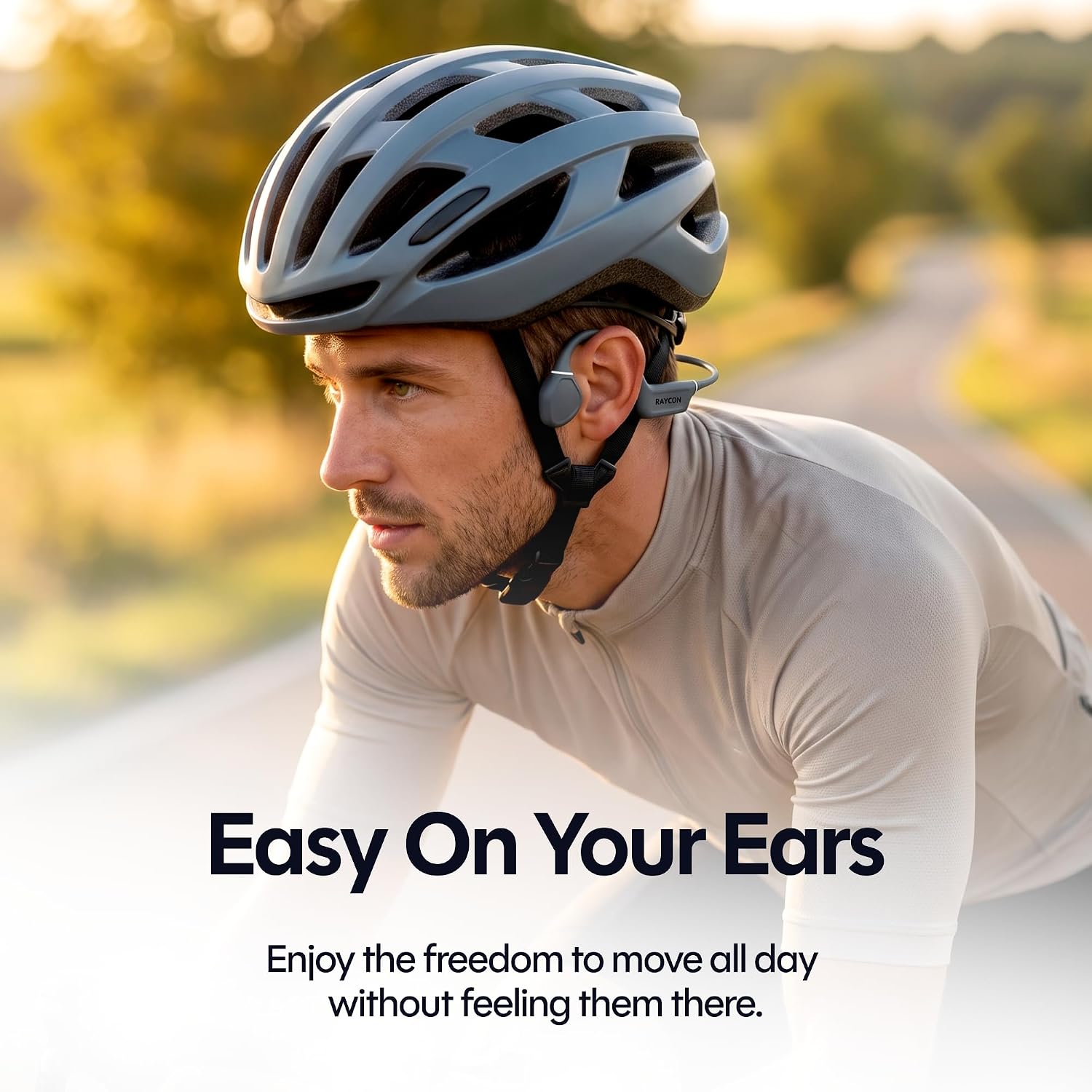 Raycon Bone Conduction Headphones Bluetooth - Open Ear Running Headphones, Sweat & Water-Resistant Earbuds with Mic for Sports & Workouts, 13hr Playtime (Purple)