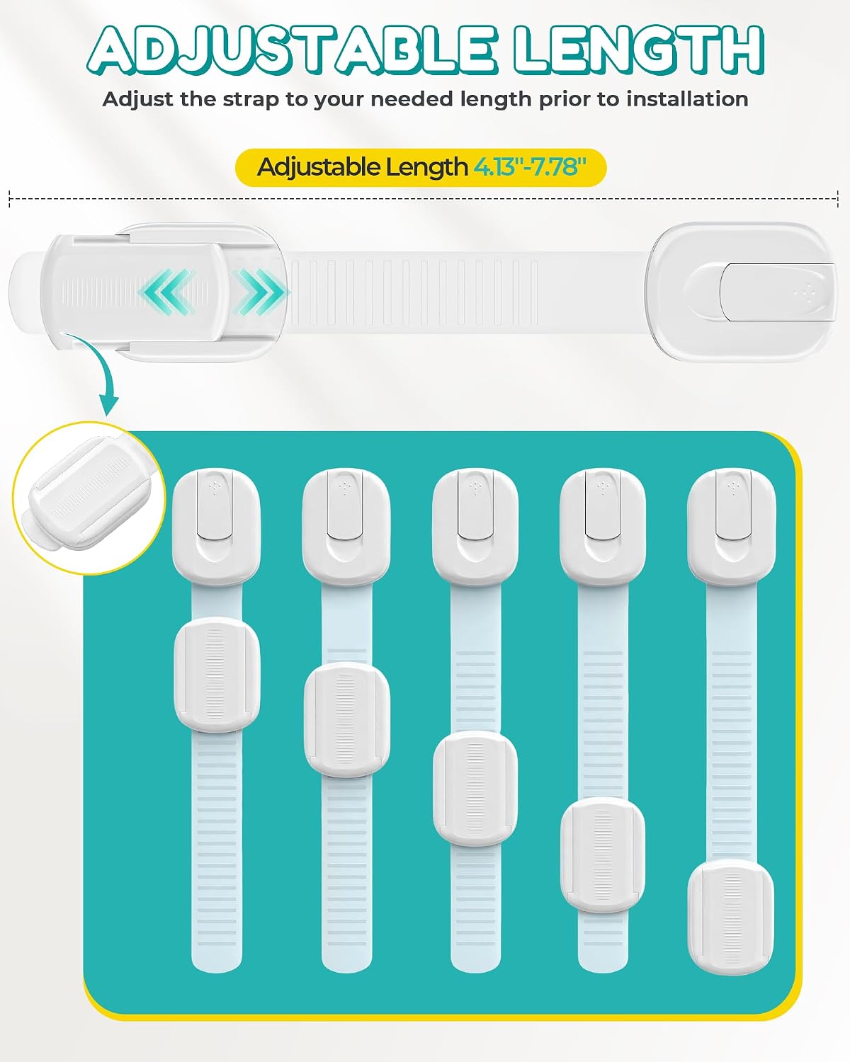 Niunuerga Cabinet Locks Baby Proofing - 14 Pack Child Safety Latches White