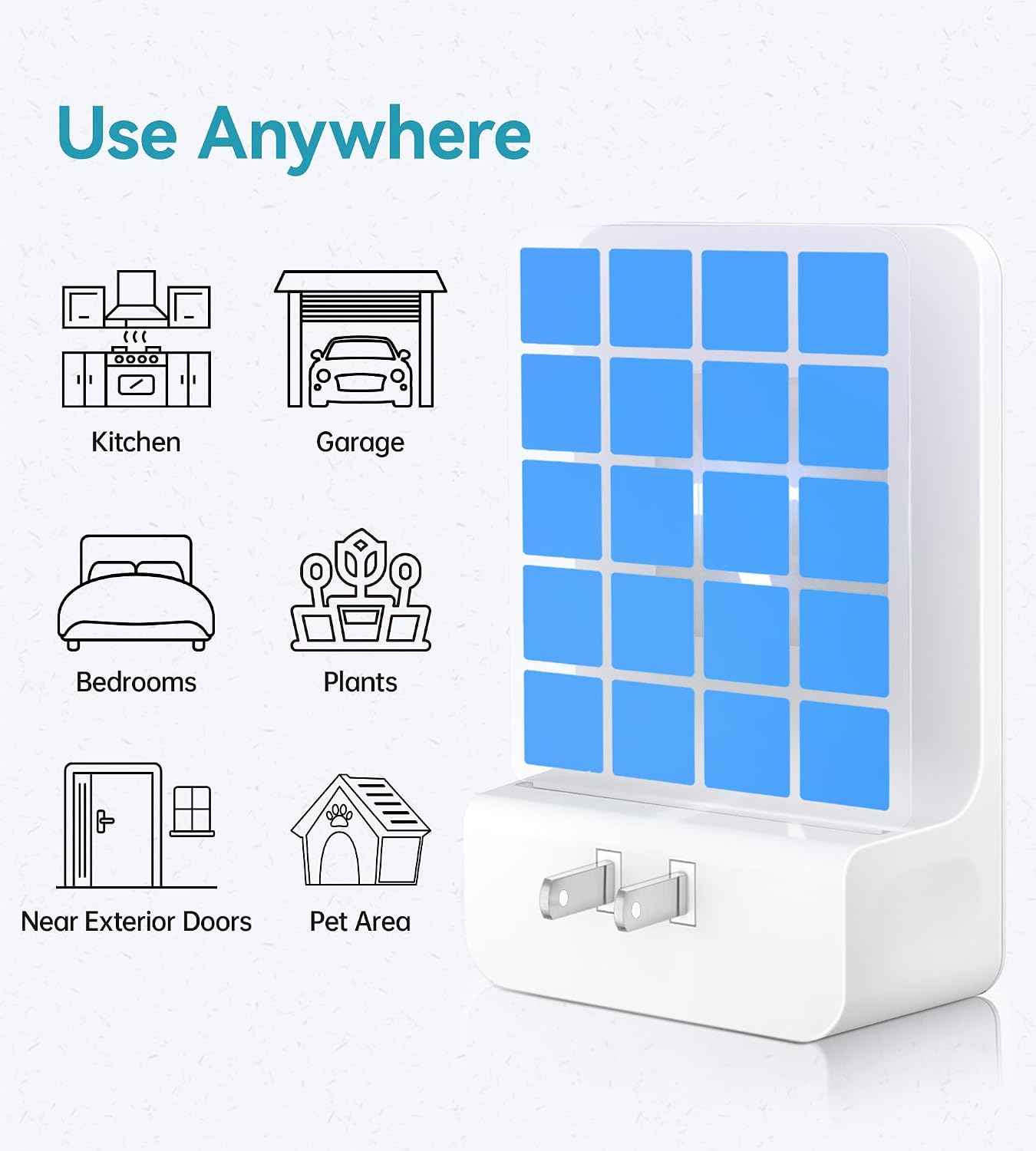 Advanced Double-Sided Indoor Fly Trap for Home, Plug-in 5-Way UV Light