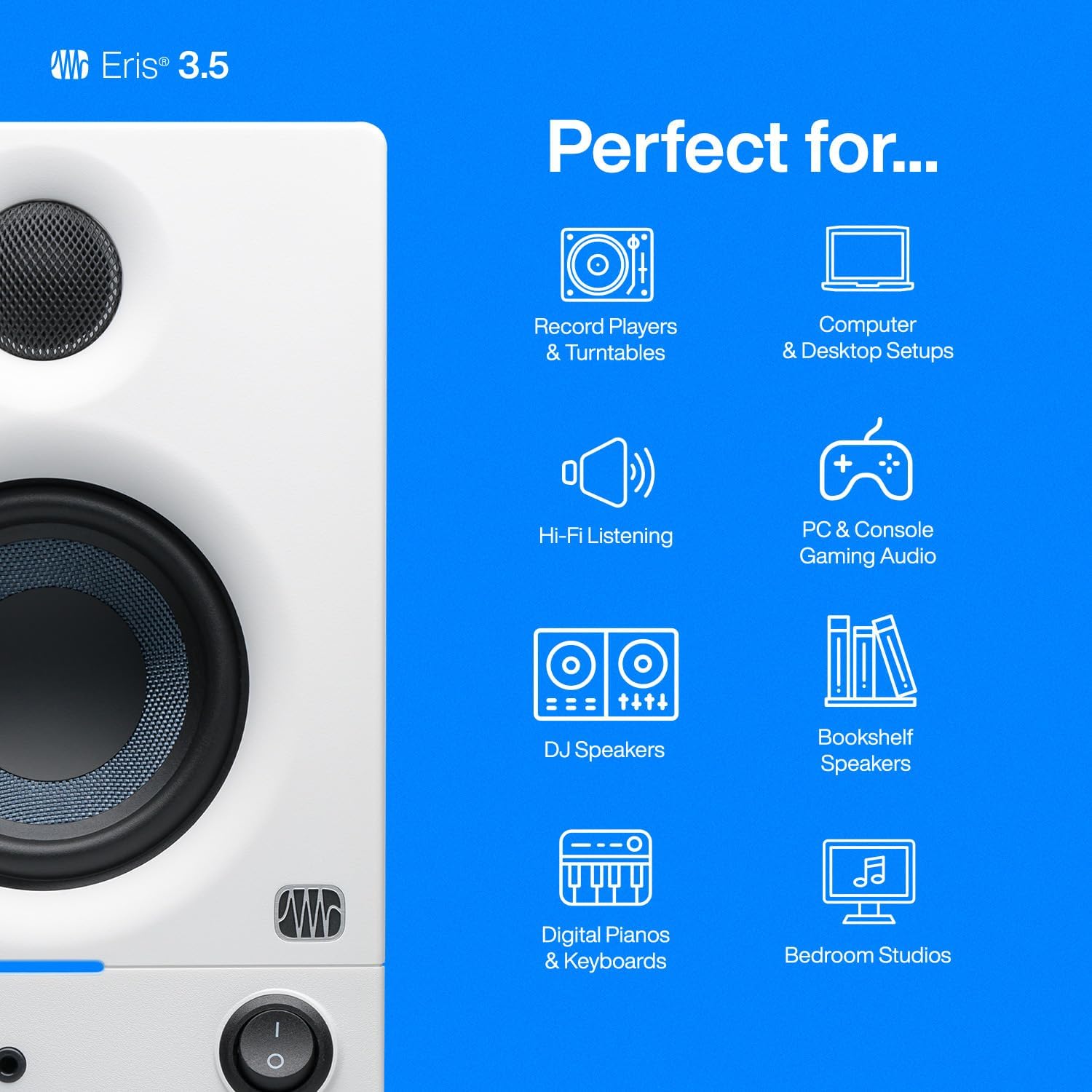 PreSonus Eris 3.5 Powered Studio Monitors, Pair