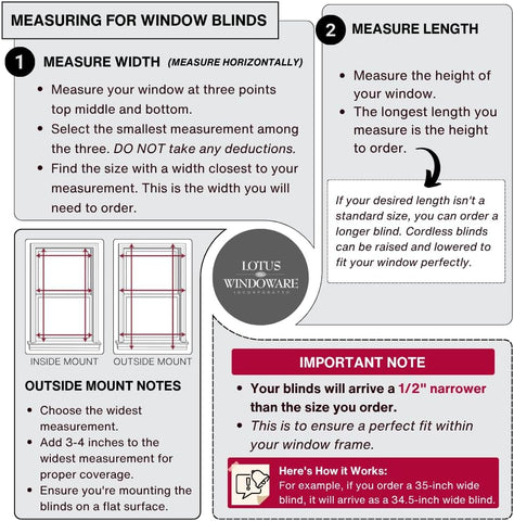 Lotus & Windoware 2" Faux Wood Cordless Blind, 9.5" x 72", Bright White