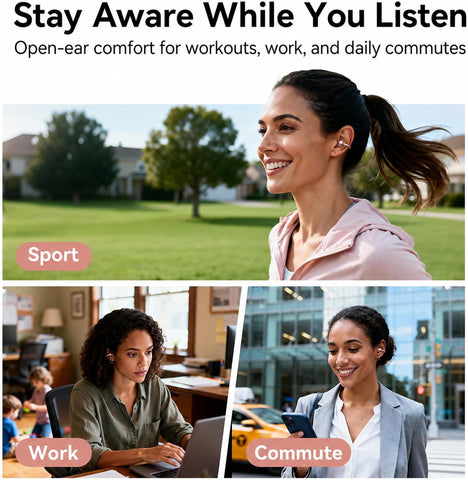 Kinglucky Upgraded Clip-On Earbuds, Open Ear Earbuds Comfortable Secure Fit
