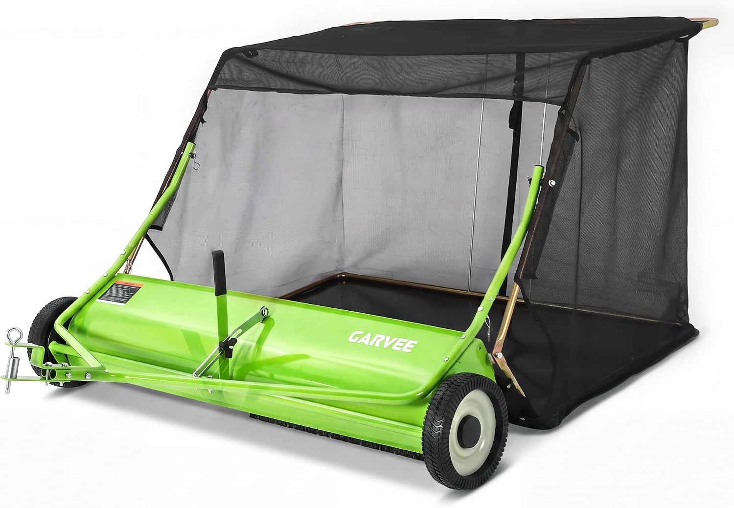 Garvee 48 in Tow-Behind Lawn Sweeper, High Hopper, Green
