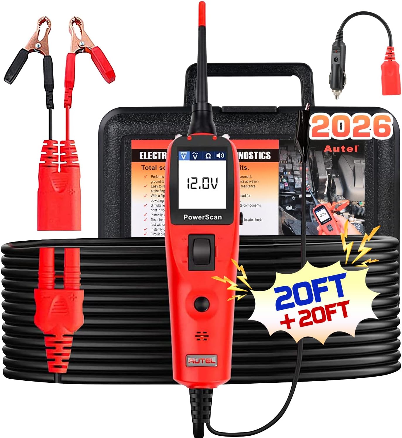 Autel PowerScan Automotive Circuit Tester, 12-24V Power Circuit Probe Tool