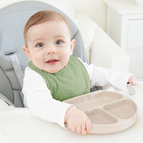 Bearmoss Baby Bibs for Drooling and Teething 100% Cotton Muslin Bibs