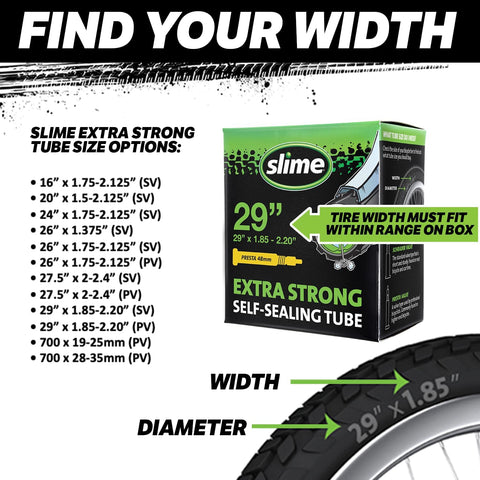 Slime Extra Stong Self-Sealing Tube 29" x 1.75-2.3" Schrader,(Pack of 5)