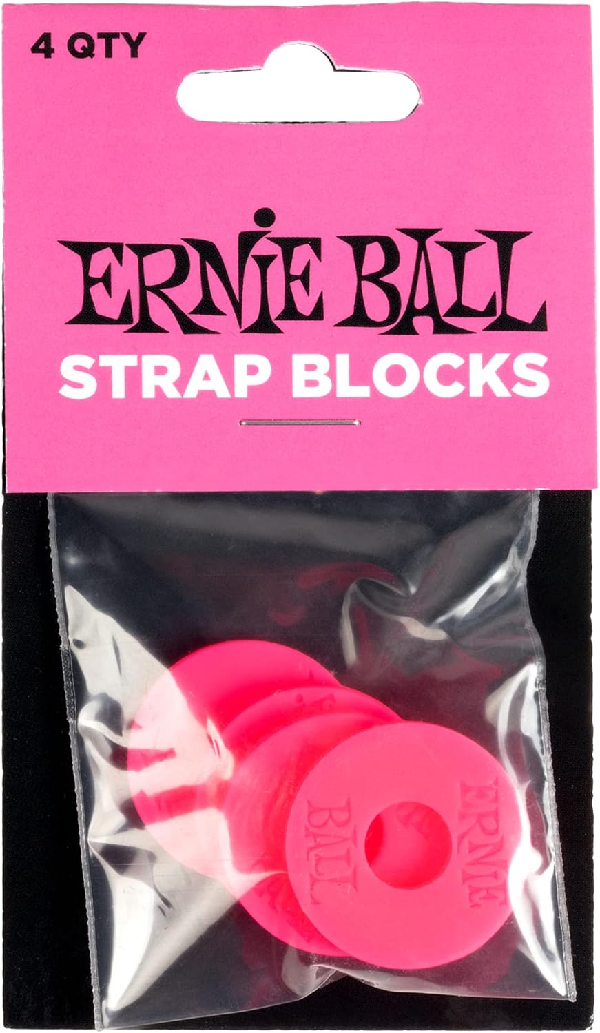 Ernie Ball Strap Blocks, Rubber (P04603), Red & Black