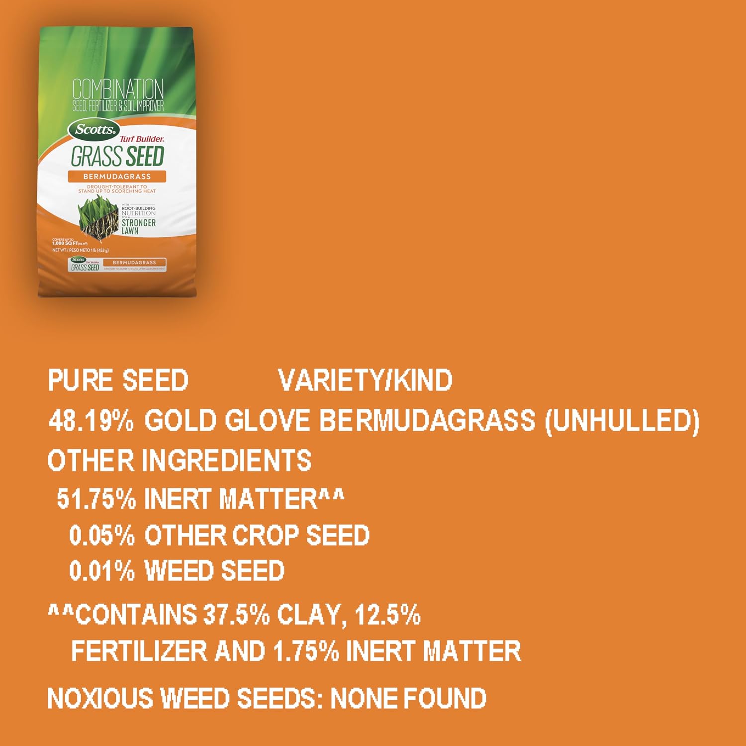 Scotts Turf Builder Grass Seed Bermudagrass, 1 lb.