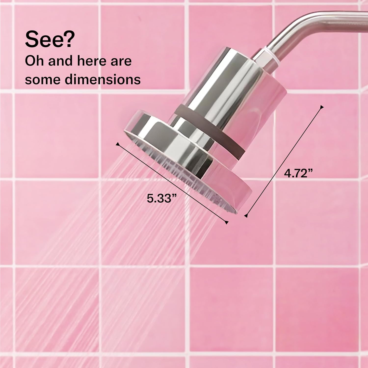 Jolie Filtered Showerhead, High Pressure Shower Filter, Brushed Steel