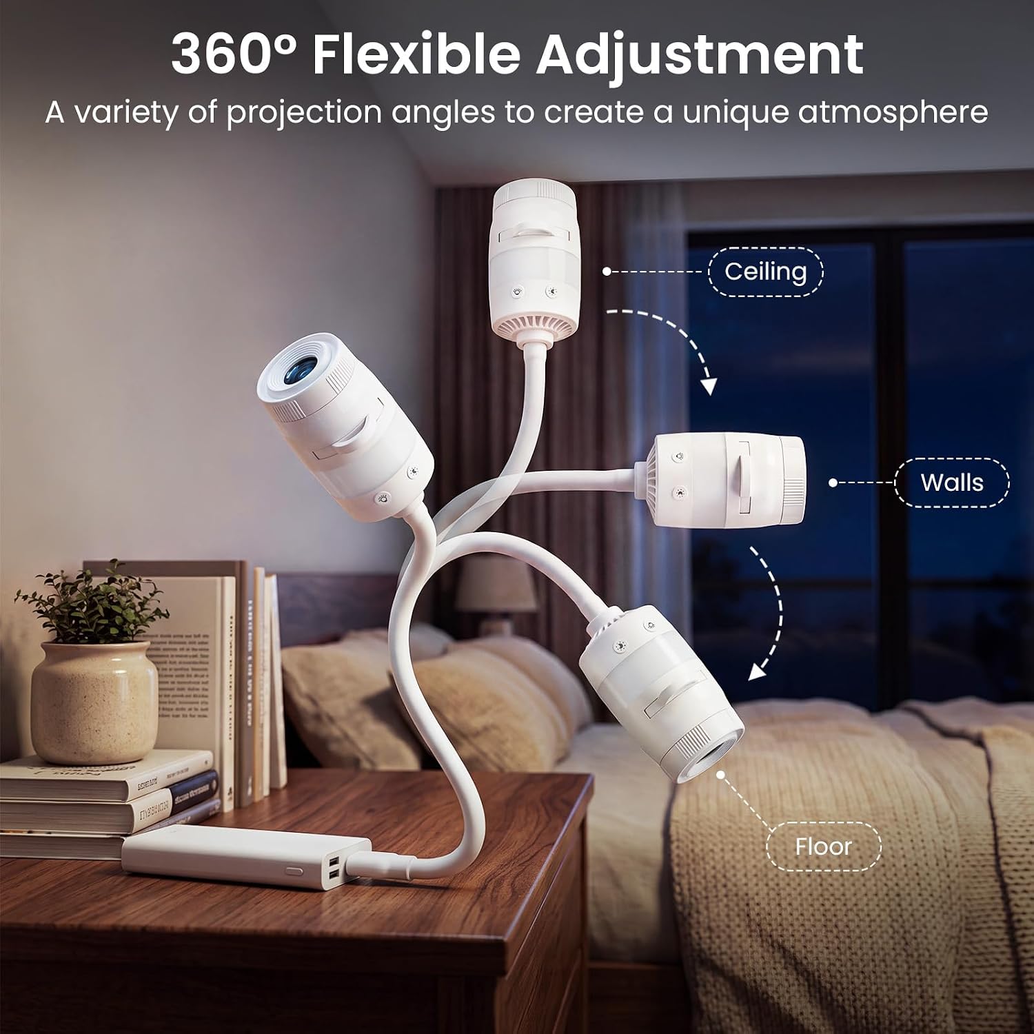 2-in-1 Galaxy Projector Night Light, USB Star Starry Sky Projector with Adjustable Brightness, Galaxy Light for Bedroom Home Ceiling Car Decor Gift