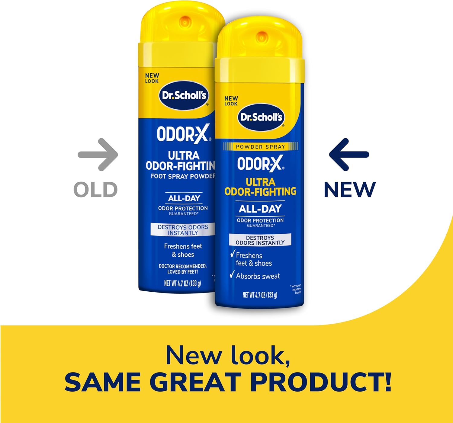 Dr. Scholl's Odor-X Odor-Fighting Spray-Powder, All-Day Odor Protection And Sweat Absorption, Odor-Fighting Spray Powder, Packaging May Vary
