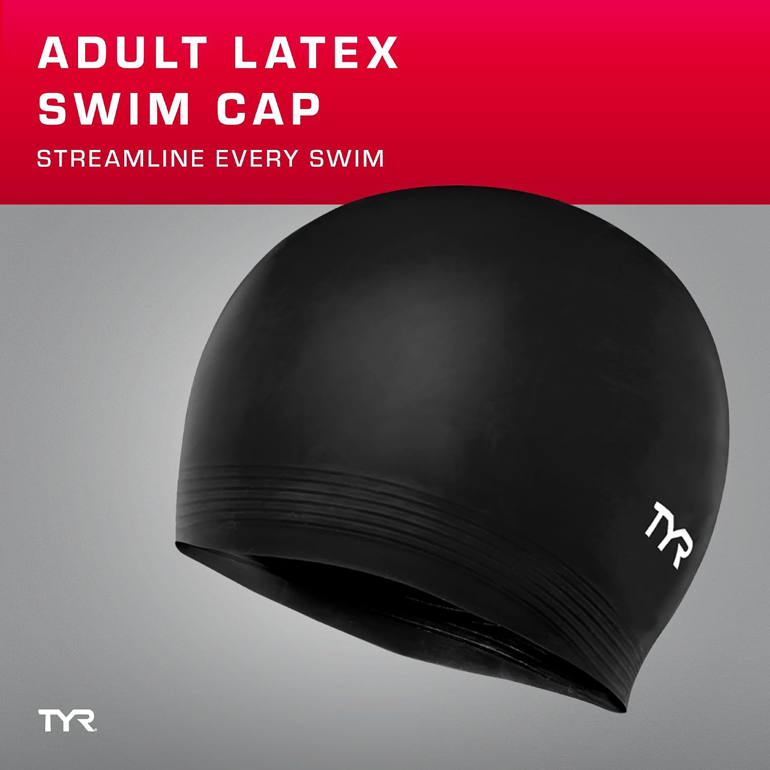TYR Adult Latex Swim Cap - Pool Training Swimming Headwear