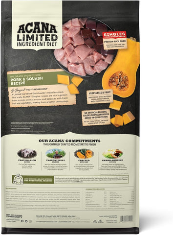 ACANA Singles Limited Ingredient Dry Dog Food Pork & Squash 22.5lb Bag