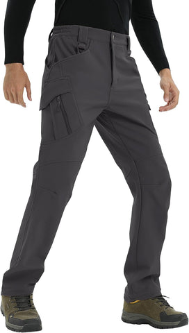 TACVASEN Men's Winter Snow Ski Pants Fleece Lined Waterproof Work Tactical