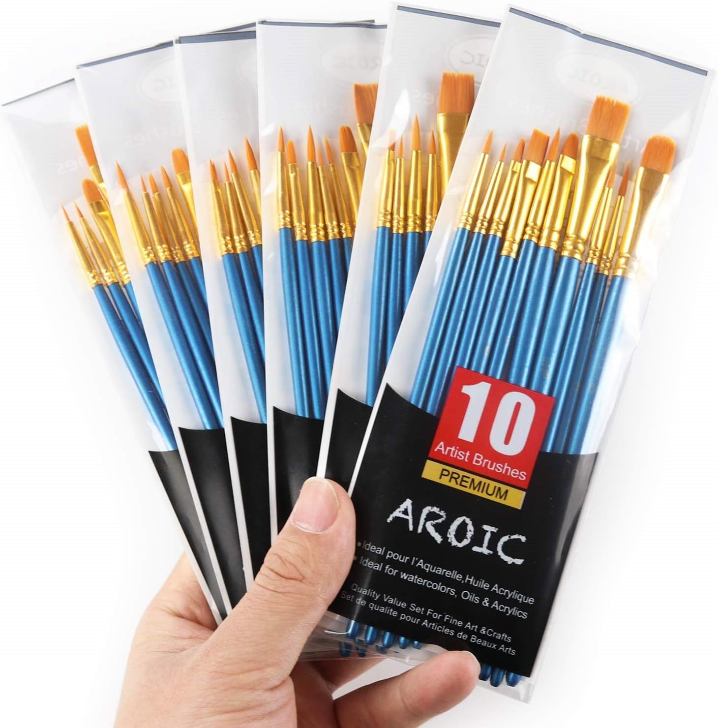 AROIC 60 Pcs Paint Brushes, Acrylic Paint Brush Set for Oil & Watercolor