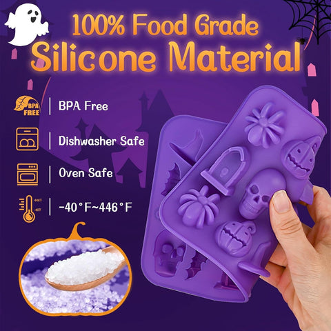 JOERSH Halloween Chocolate Silicone Molds, 72 Cavities, 4Pcs