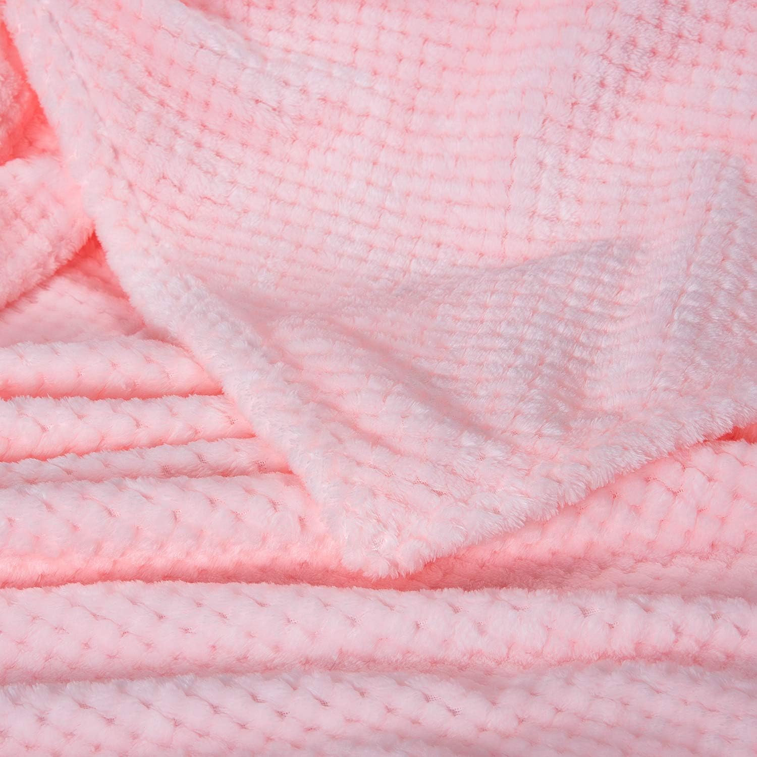 Fuzzy Throw Blanket, Plush Fleece Blankets for Adults, Toddler, Boys and Girls, Warm Soft Blankets and Throws for Bed, Couch, Sofa, Travel and Outdoor, Camping (Twin(60"x80"), XL1-Baby Pink)