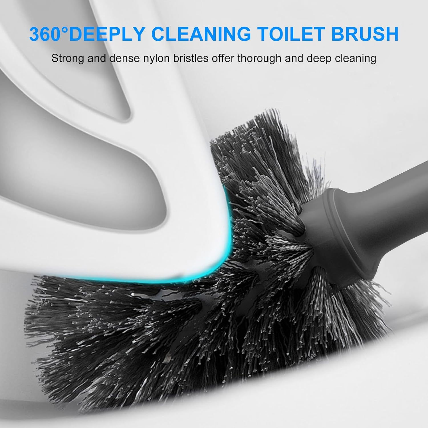 SetSail 3 Packs Toilet Brush and Plunger Set for Bathroom Cleaning, Gray