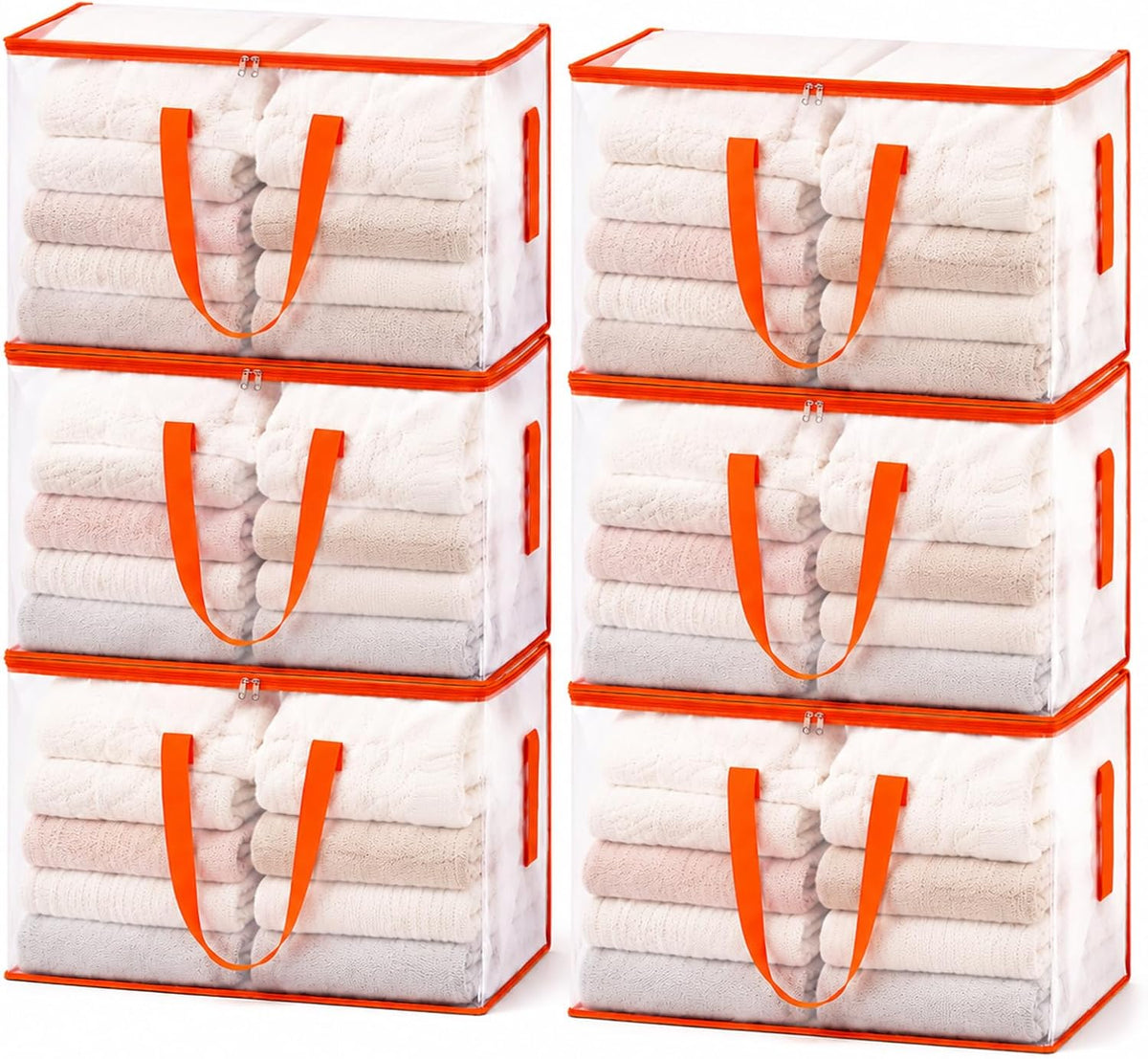 KYODOLED 6-Pack Clear Moving Bags Heavy Duty Extra Large, Storage Totes