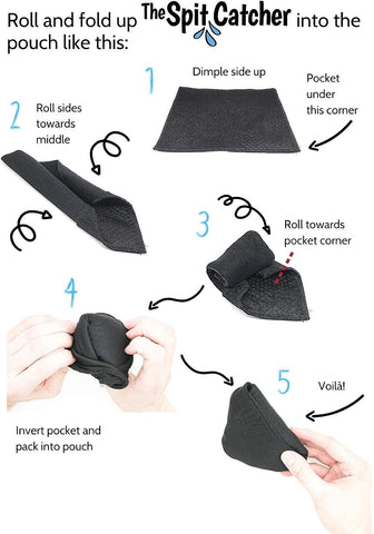 The Original Spit Catcher by Brasstache - For Brass/Wind Instruments, Ultra-Absorbent and Leakproof, Multi-layered Cloth Pad to Empty Your Spit, Self-Packing…… (3-pack)