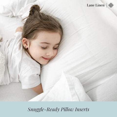 LANE LINEN 12x20 Pillow Inserts, Pack of 4, Soft, Down Alternative - White