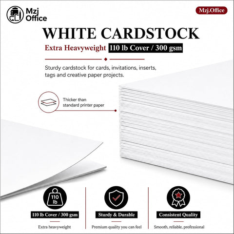 Card Stock Paper 8.5 x 11 White, 110 lb Cover/ 300 gsm Cardstock