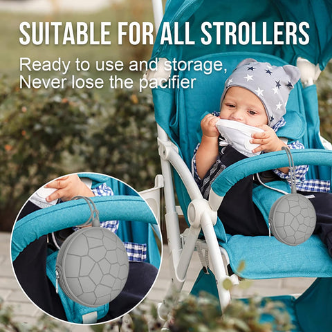 Pacifier Holder Case,BPA Free Portable Pacifier Storage Container,Silicone Baby Pacifier Cover Pouch for Diaper Bag Stroller,Travel Outdoor Activities,Easy to Clean(Black)