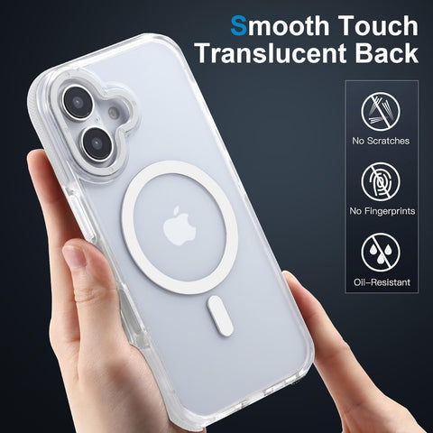 Strong Magnetic for iPhone 16 Case ，Anti-Yellowing，Clear White