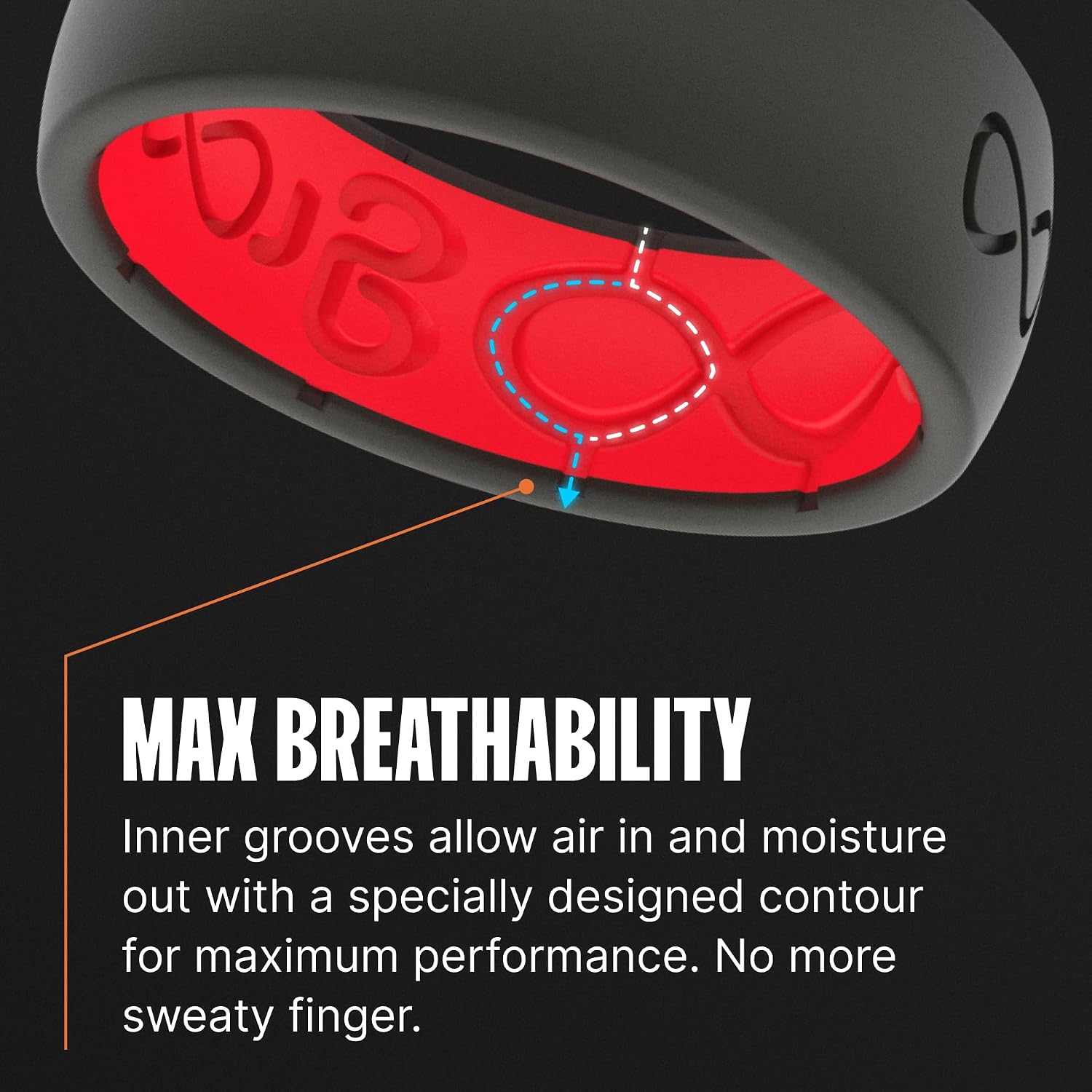 Groove Life Edge Silicone Ring for Men, Breathable Rubber Wedding Band