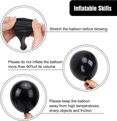 RUBFAC Balloons Black Balloon Arch for Black Birthday Decorations 154pcs