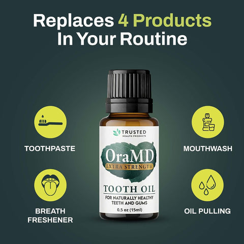 OraMD 4-in-1 Extra Strength Tooth Oil - Max Gum Disease Treatment (3 Pack)