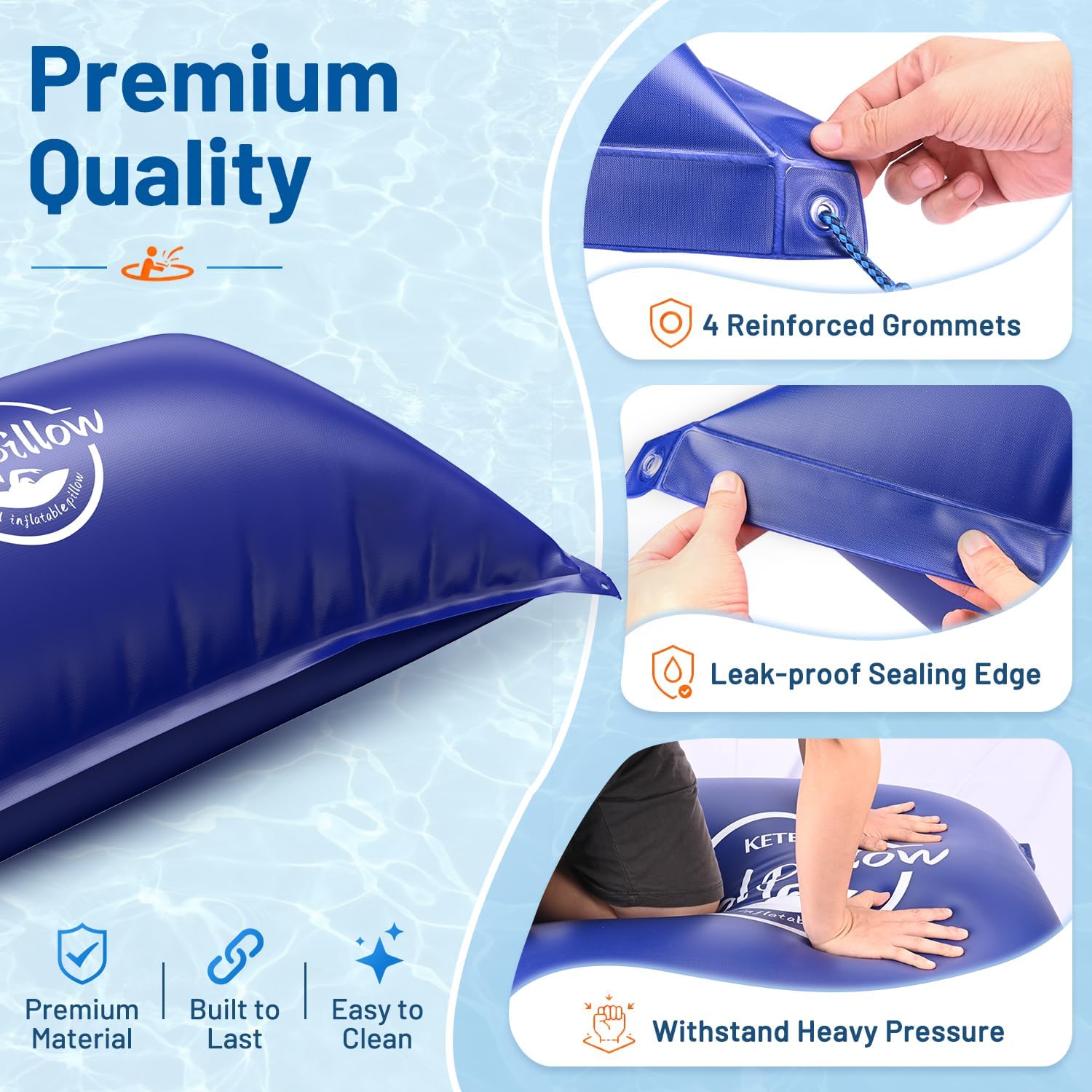 Keten Pool Pillows for Above Ground Pools 4x15FT, Heavy Duty 0.4mm PVC