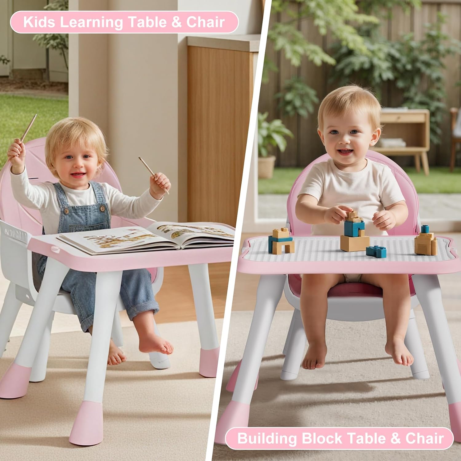 6-in-1 Convertible Baby Highchair for Babies and Toddlers, Booster Seat