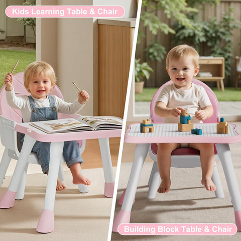 6-in-1 Convertible Baby Highchair for Babies and Toddlers, Booster Seat