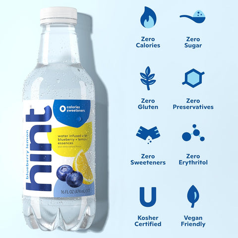 Hint Flavored Water Zero Sugar 0 Calories - White Variety (12 pack)