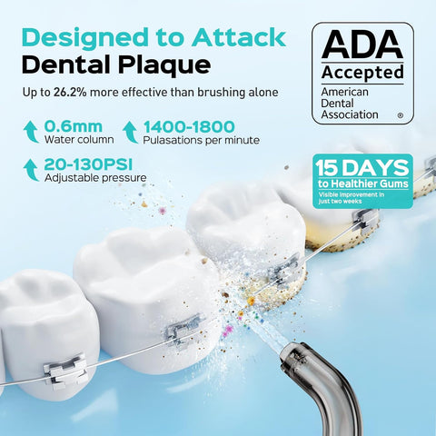 COSLUS ADA Accepted C51 Water Dental Flosser for Teeth, 3 Modes 6 Pressure