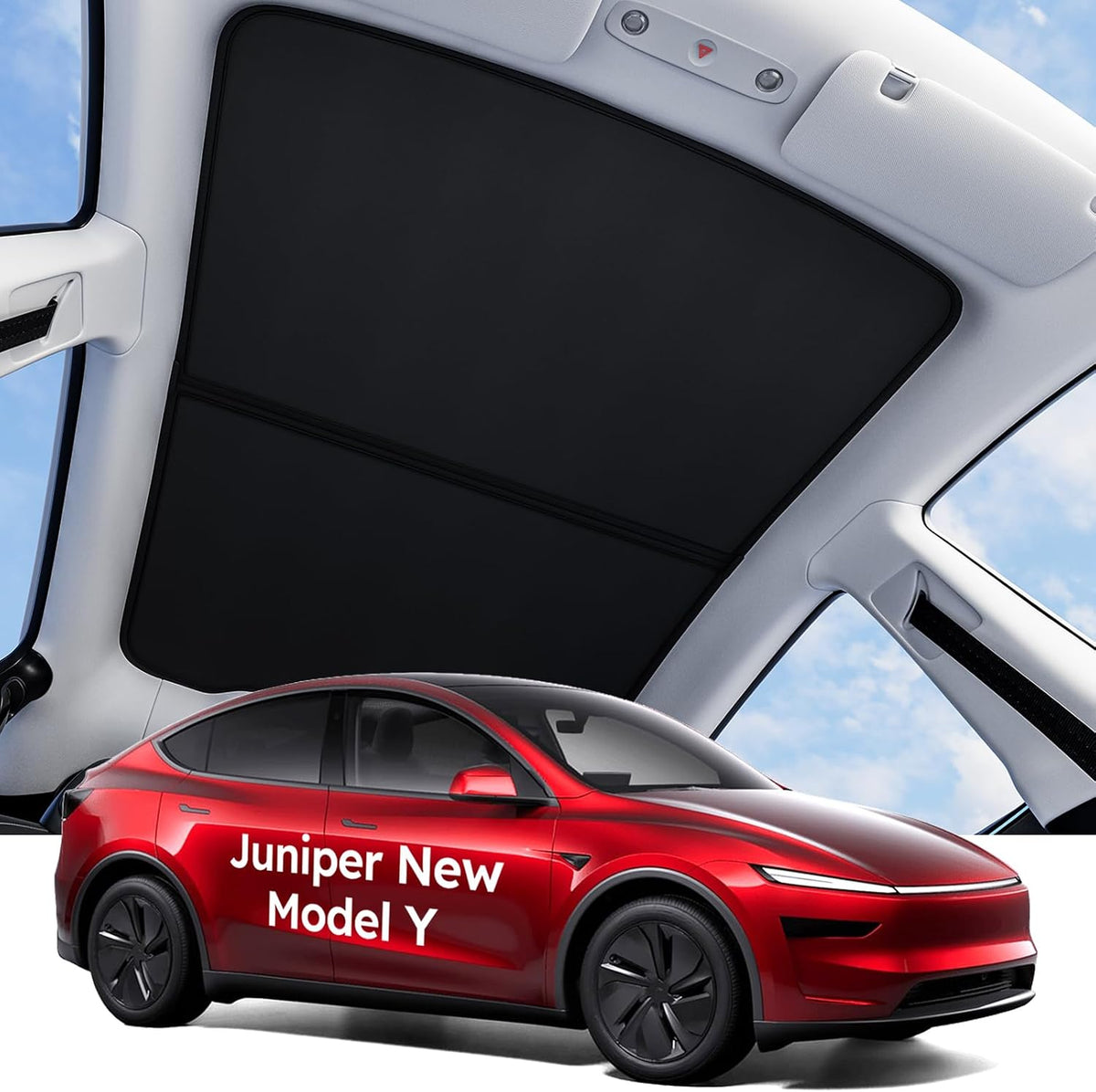 Wigoo for Tesla Model Y Juniper Accessories Sunshade Roof, Interior Black
