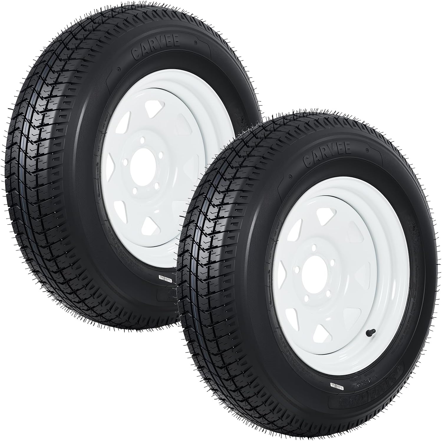 GarveeTech ST205/75D15 Trailer Tire and Wheel Assembly, 5 Lug, Set of 2