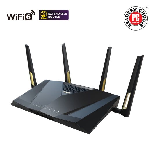 ASUS RT-AX88U PRO AX6000 Dual Band WiFi 6 Router, WPA3, Parental Control, Adaptive QoS, Port Forwarding, WAN aggregation, lifetime internet security and AiMesh support, Dual 2.5G Port