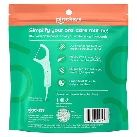 Plackers Micro Line Floss Picks, Intense Mint, 300 Count