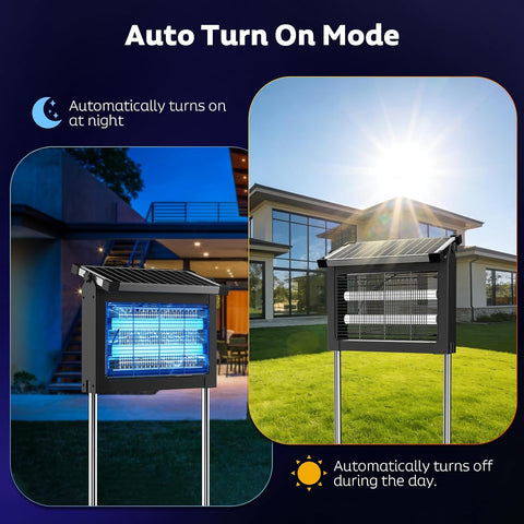 OnBeam Solar Bug Zapper Outdoor, 4500V Mosquito Zapper Fly Trap for Patio