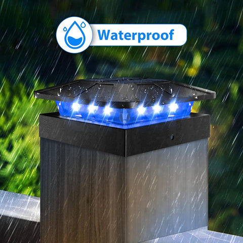 Peasur 12 Pack 4x4 Solar Post Cap Lights Outdoor RGB Color Changing