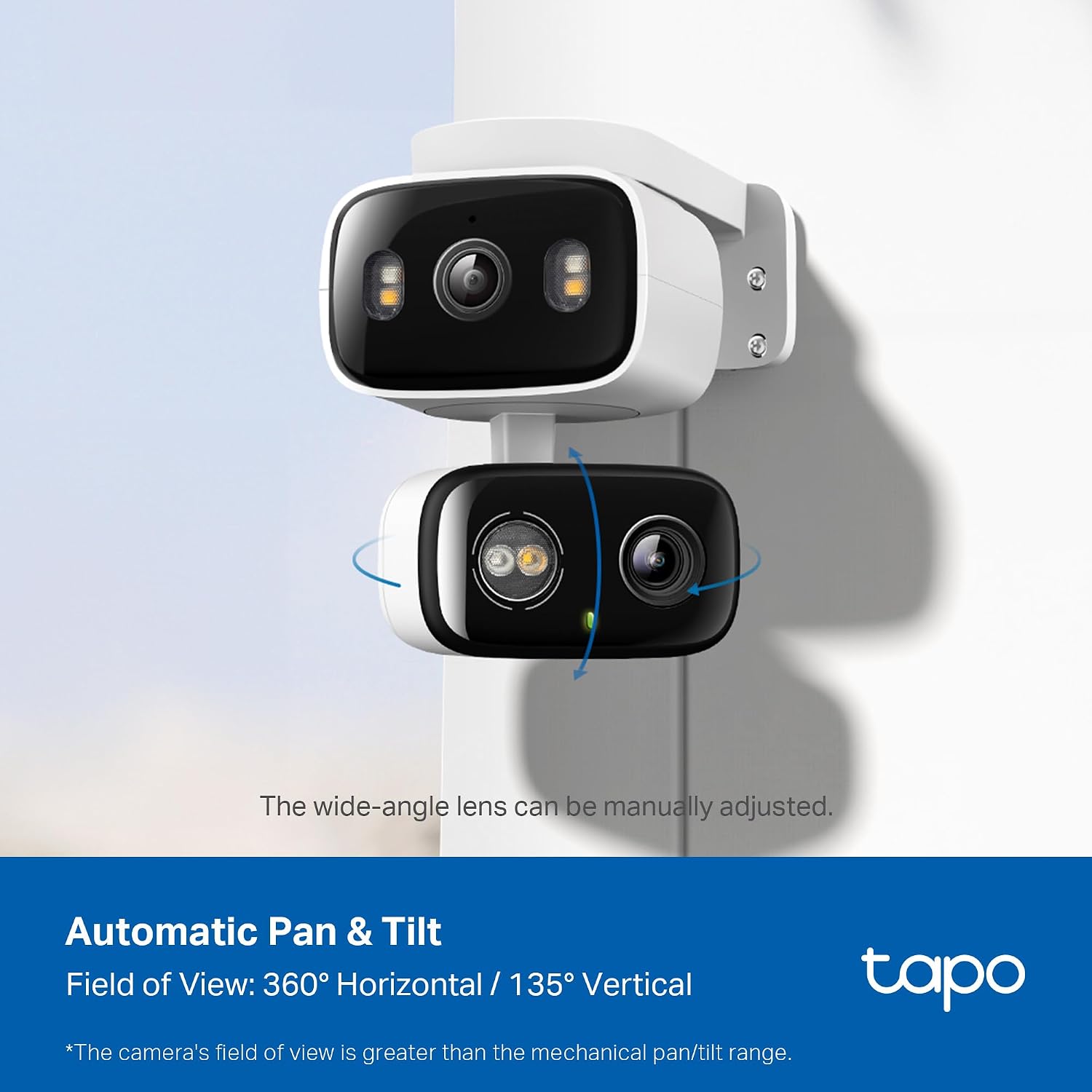 Tapo 2K Indoor/Outdoor Dual Lens Pan/Tilt Wired Security Camera, C246D