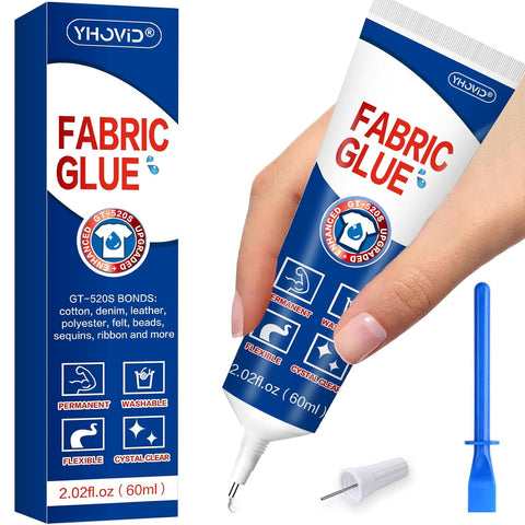 Fabric Glue for Clothing Permanent Washable, 60ML Liquid Stitch