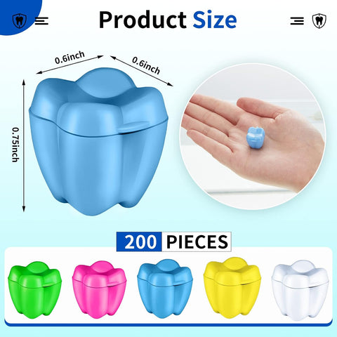 Taiyin 200 Pcs Tooth Saver Box for Kids, Plastic Holders Bulk