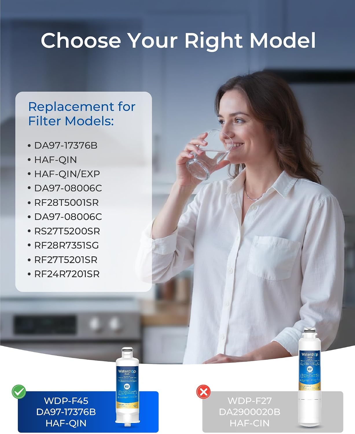 Waterdrop Plus WDP-F45 Water Filter NSF/ANSI 401&53&372 Certified, 3 Pack
