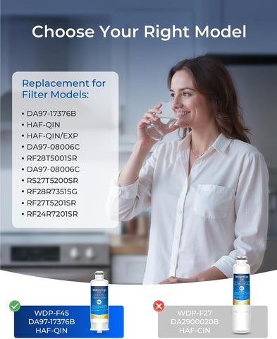 Waterdrop Plus WDP-F45 Water Filter NSF/ANSI 401&53&372 Certified, 3 Pack