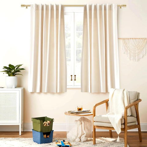 Gold Curtain Rods for Windows 28-48 Inch,Adjustable 5/8 In Curtain Rod Gold