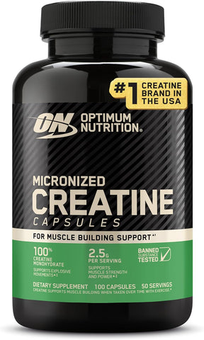 Optimum Nutrition Micronized Creatine Monohydrate Capsules, 100 Ct