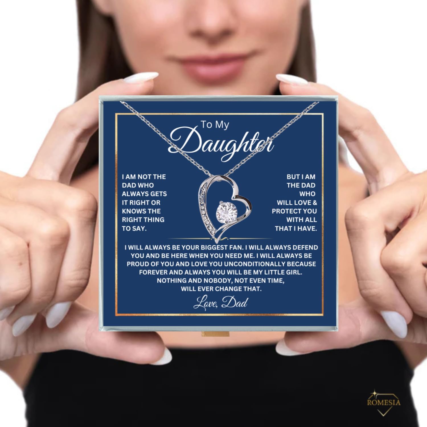 To My Daughter Necklace From Dad With Heartfelt Message